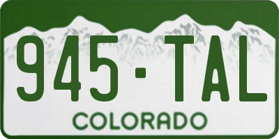 CO license plate 945TAL