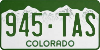 CO license plate 945TAS