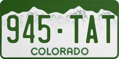 CO license plate 945TAT