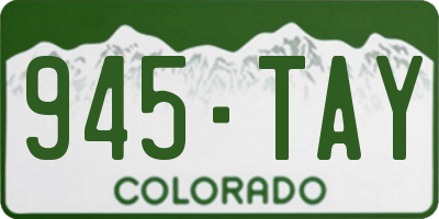 CO license plate 945TAY
