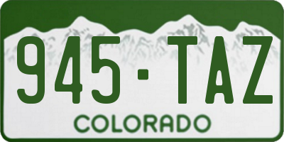 CO license plate 945TAZ