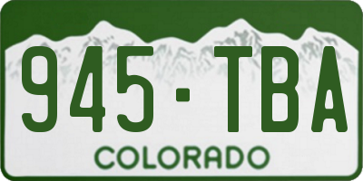 CO license plate 945TBA