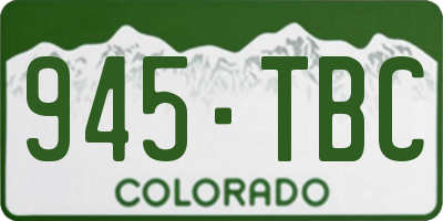 CO license plate 945TBC