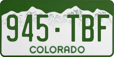 CO license plate 945TBF