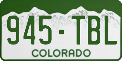 CO license plate 945TBL