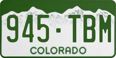 CO license plate 945TBM