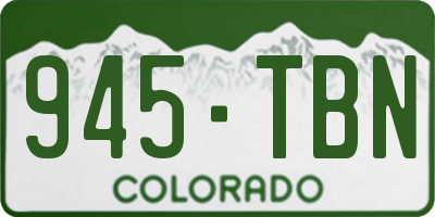 CO license plate 945TBN