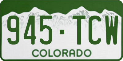 CO license plate 945TCW