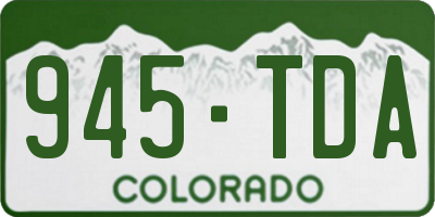 CO license plate 945TDA