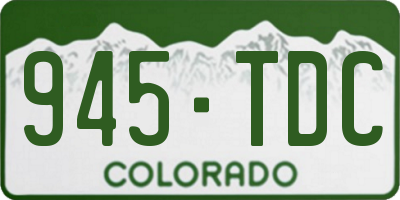 CO license plate 945TDC