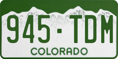 CO license plate 945TDM