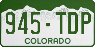 CO license plate 945TDP