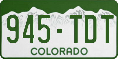 CO license plate 945TDT