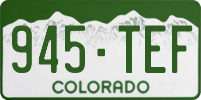 CO license plate 945TEF