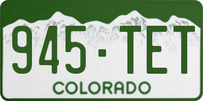 CO license plate 945TET