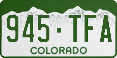 CO license plate 945TFA