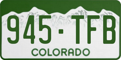 CO license plate 945TFB