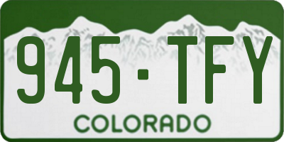 CO license plate 945TFY