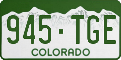 CO license plate 945TGE