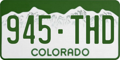 CO license plate 945THD