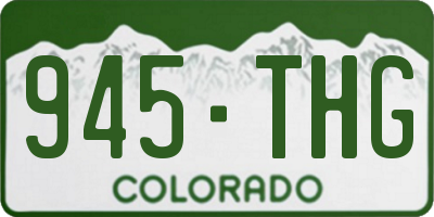 CO license plate 945THG