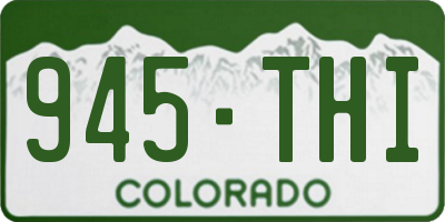 CO license plate 945THI