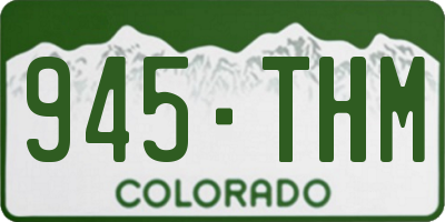 CO license plate 945THM