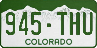 CO license plate 945THU