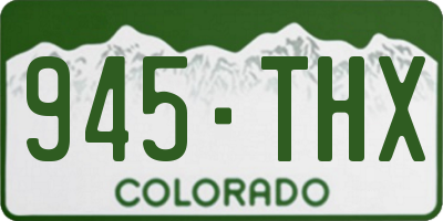 CO license plate 945THX