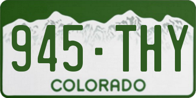 CO license plate 945THY