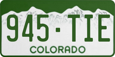 CO license plate 945TIE