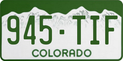 CO license plate 945TIF