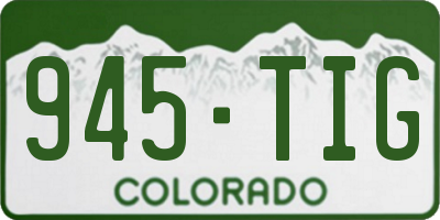 CO license plate 945TIG