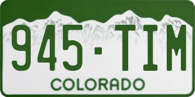 CO license plate 945TIM