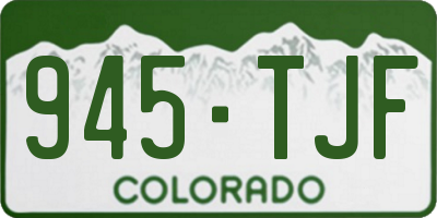 CO license plate 945TJF