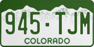 CO license plate 945TJM