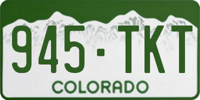 CO license plate 945TKT