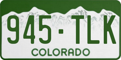 CO license plate 945TLK