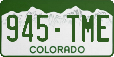CO license plate 945TME
