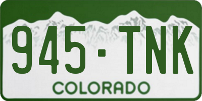 CO license plate 945TNK