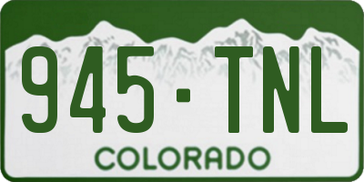 CO license plate 945TNL