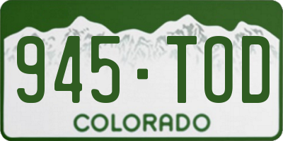 CO license plate 945TOD