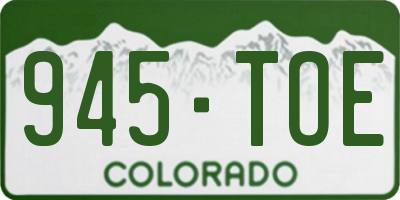 CO license plate 945TOE