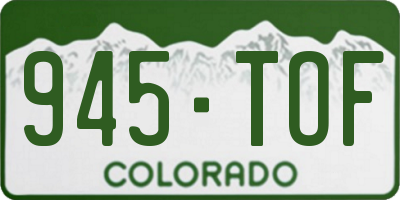 CO license plate 945TOF