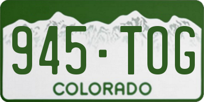 CO license plate 945TOG
