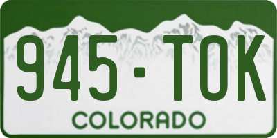 CO license plate 945TOK