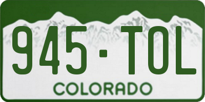 CO license plate 945TOL
