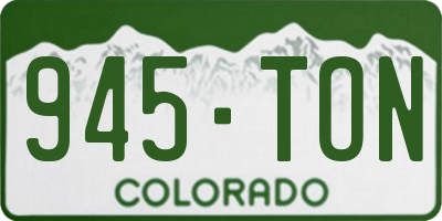 CO license plate 945TON
