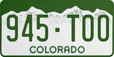 CO license plate 945TOO