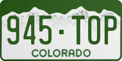 CO license plate 945TOP